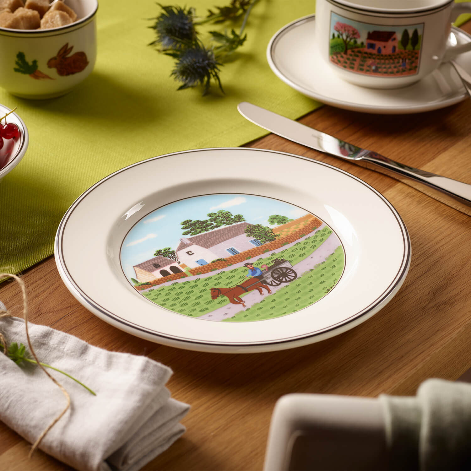 Design Naif Appetizer and dessert plate Multi-colored, 8.3'', Premium Porcelain