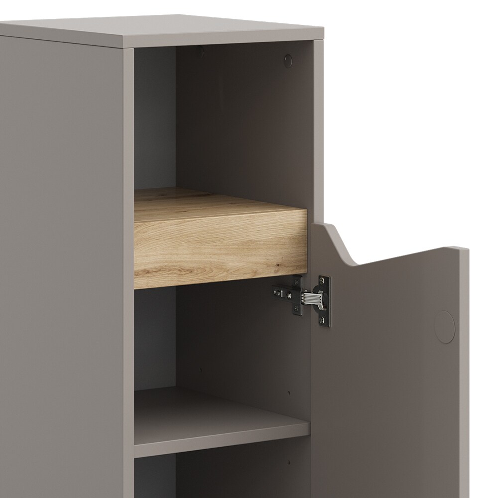 Vicco Midischrank Marelle Greige Eiche 30 x 74,5 cm mit Tür und offenem Fach