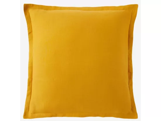 HABITAT - Taie d'oreiller en lin - 65 x 65 cm - Jaune moutarde (Lot de 2) - Linen