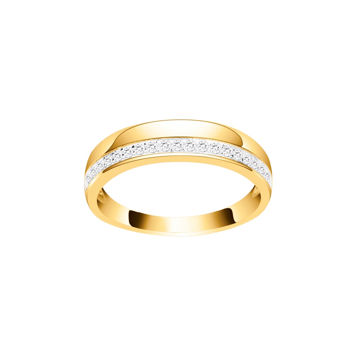 Alliance en Plaqué Or avec oxyde de zirconium blanc