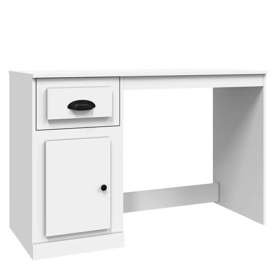 vidaXL - Bureau - Wit - Bewerkt hout
