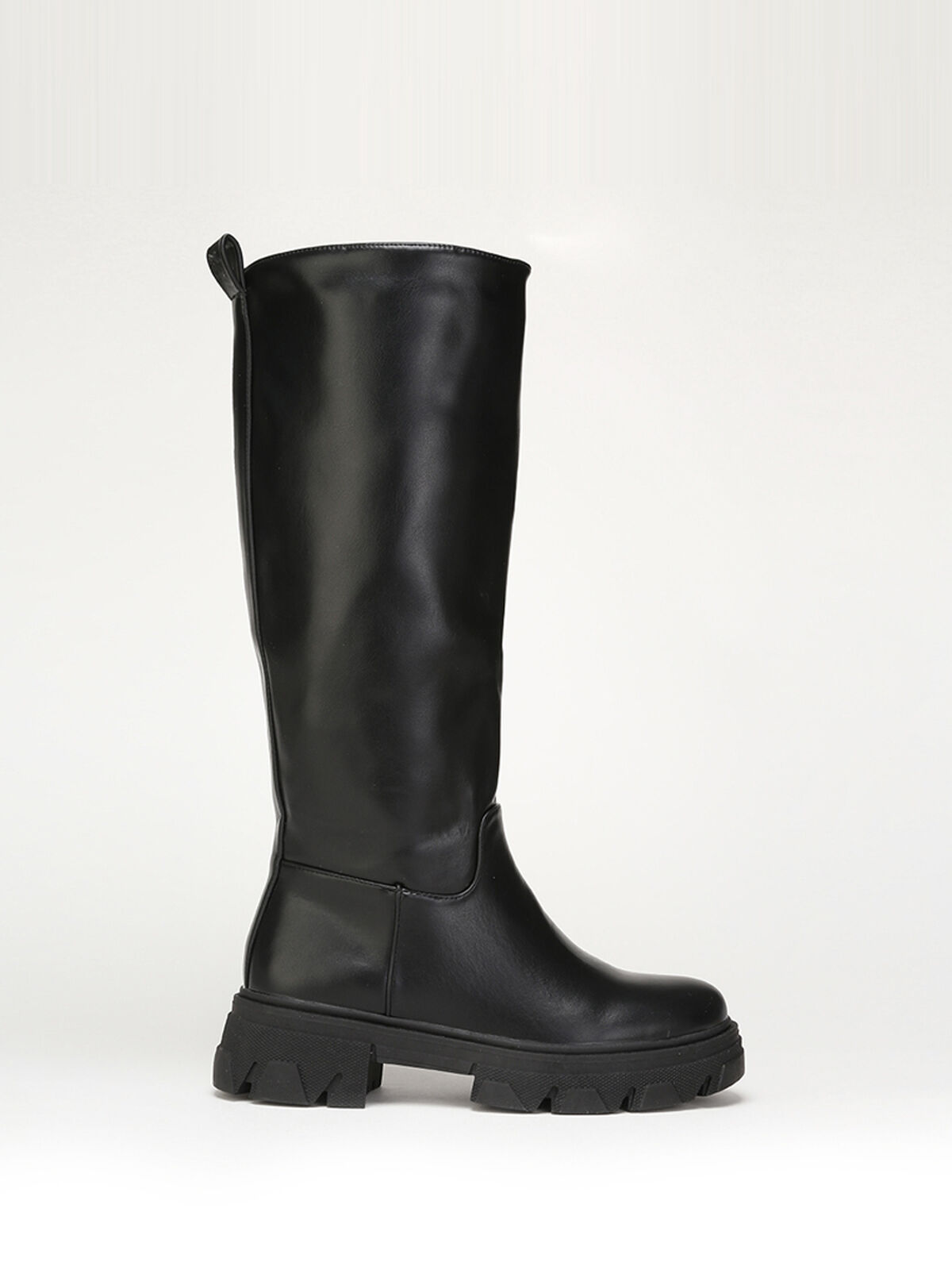 Bottes cavalières à semelle crantée- Noir
