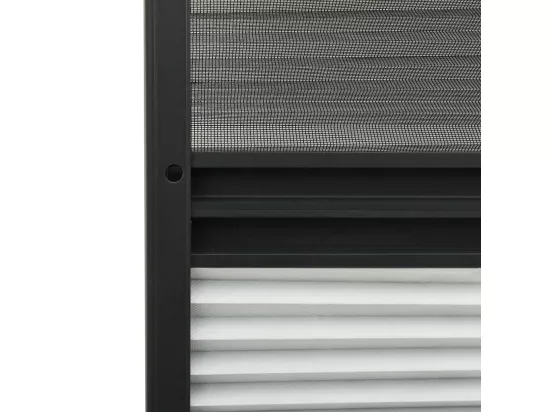 Moustiquaire plissée pour fenêtre Aluminium 80x100 cm et auvent