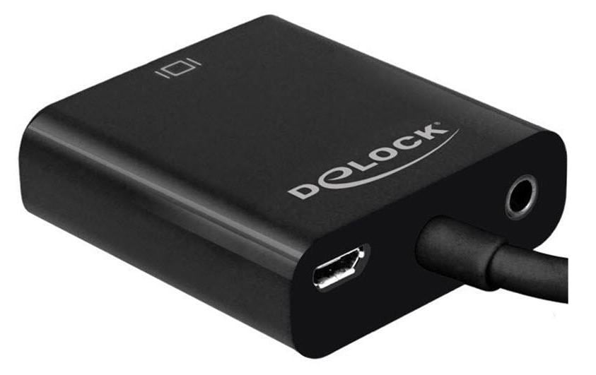 Adapterkabel Micro-HDMI – VGA mit AudioAdapter HDMI Micro-D Stecker > VGA Buchse mit Audio schwarz