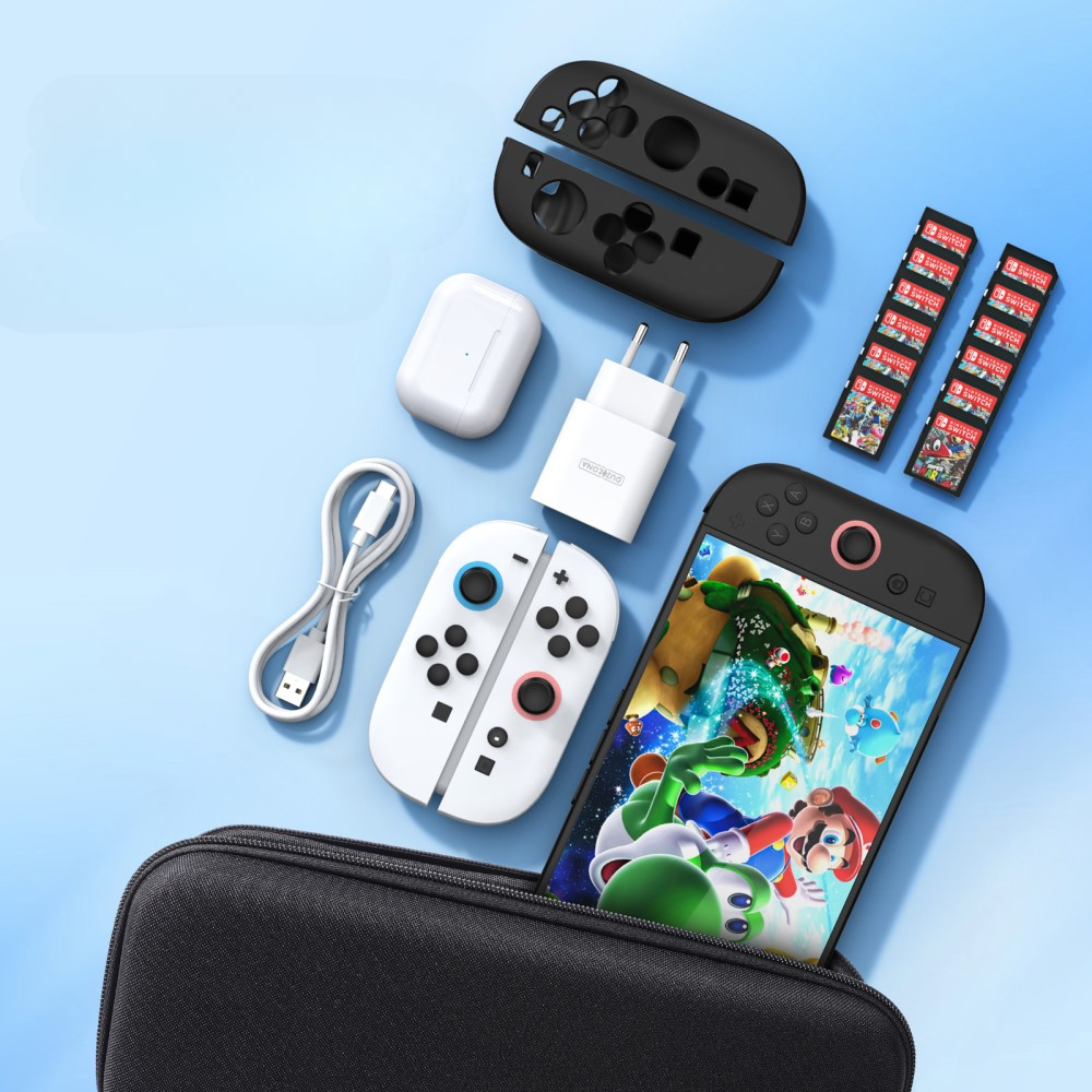 Nintendo Switch 2 Reise Box Schutztasche Hartschale mit Handschlaufe - Schwarz