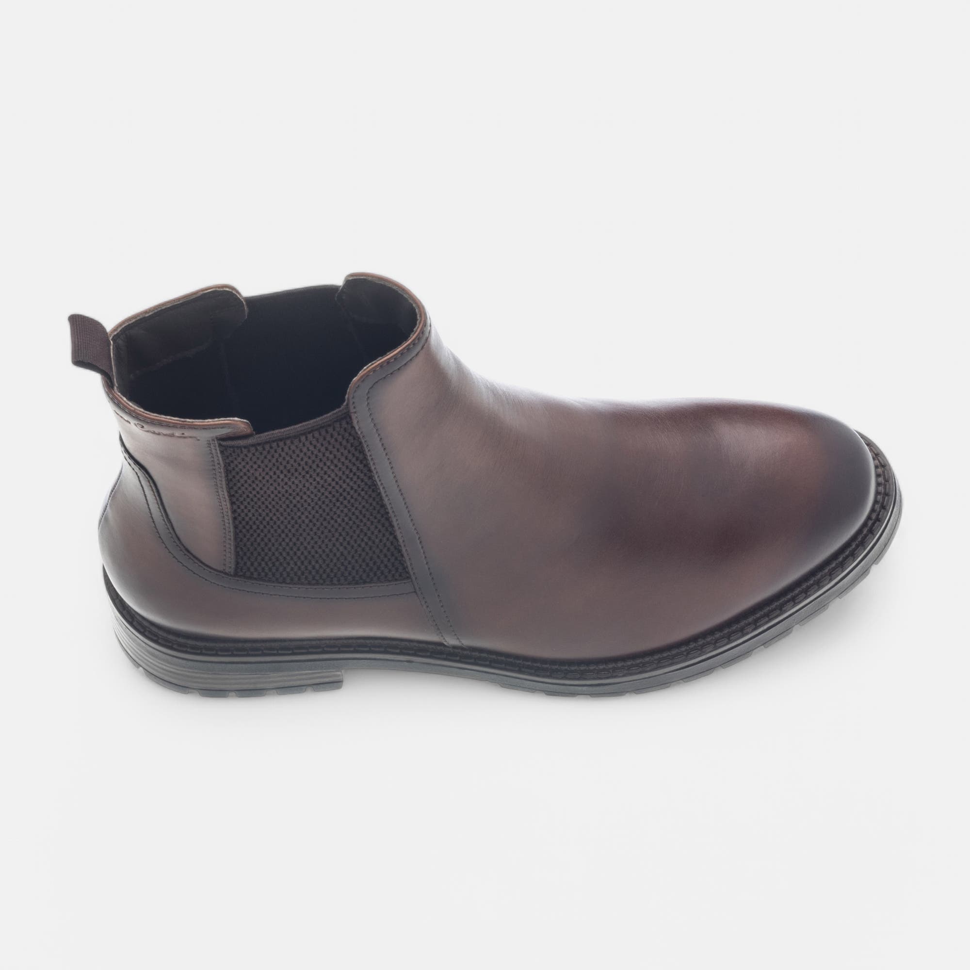 Boots chelsea Femme en cuir cognac