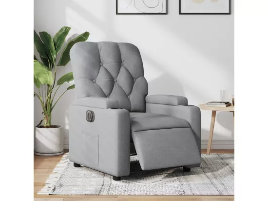 Fauteuil inclinable électrique Gris clair Tissu