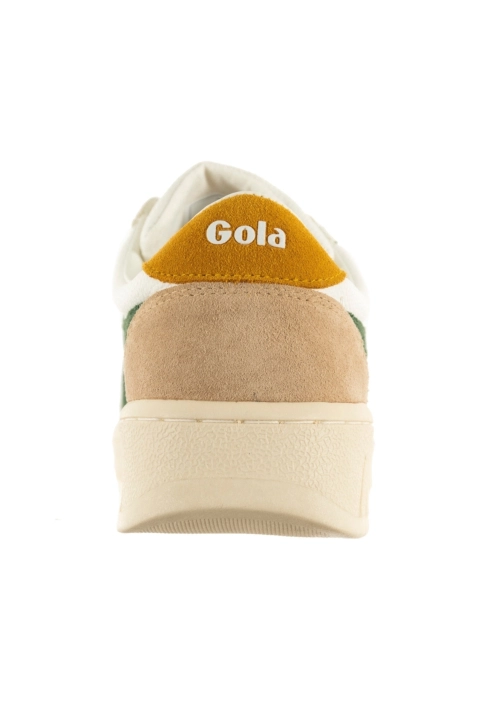 Baskets basses gola grandslam trident white/evergrren/sun