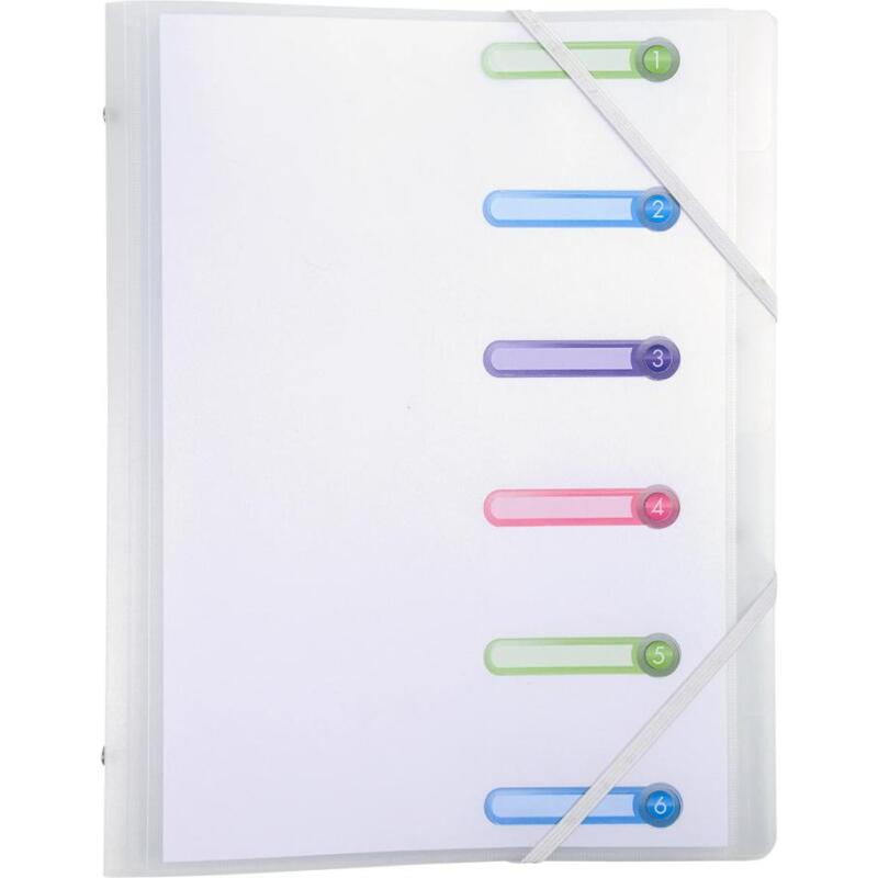 Trieur polypropylène 3 rabats 6 compartiments Chromaline - A4 - Incolore