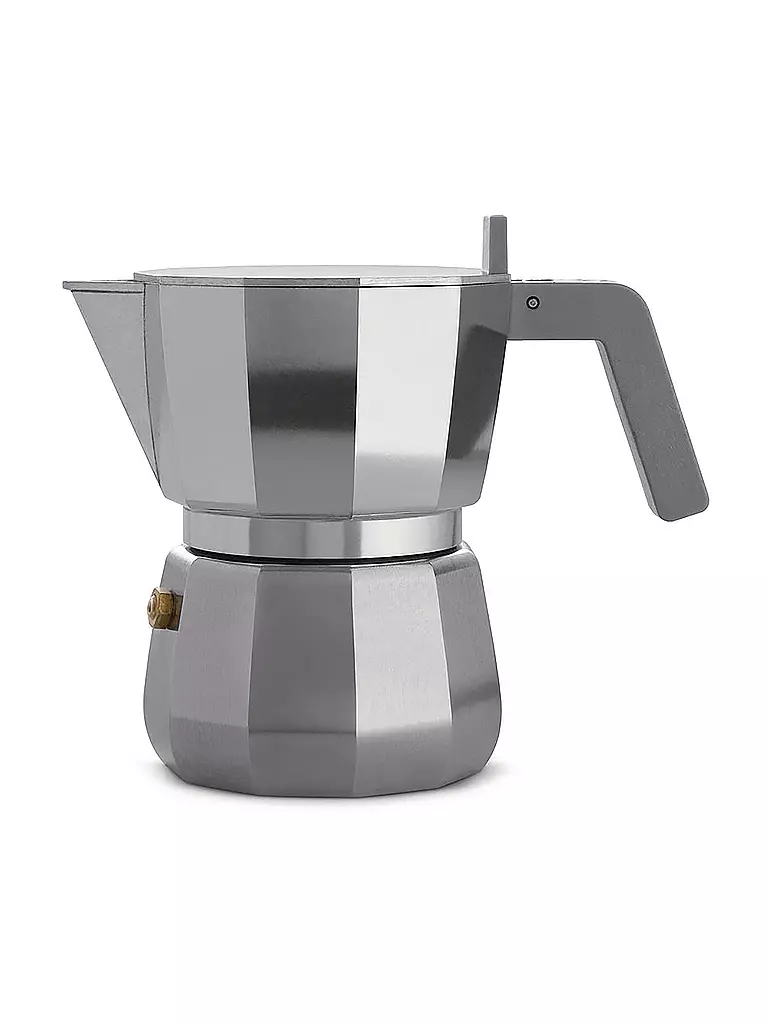 ALESSI Espressomaschine Moka 3 Tassen grau