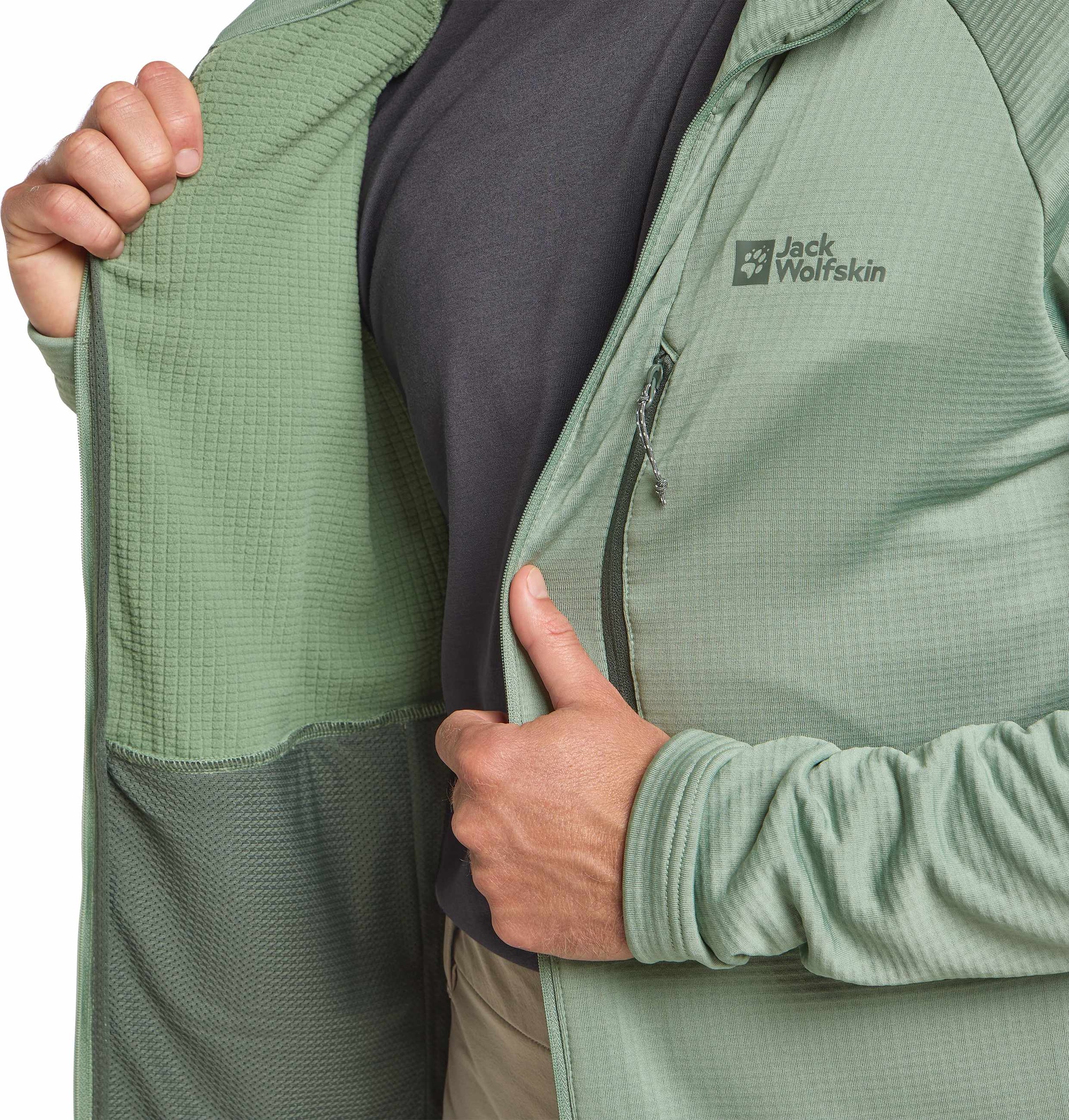 Jack Wolfskin Fleecejacke »KOLBENBERG HOODED FZ M« mit Kapuze