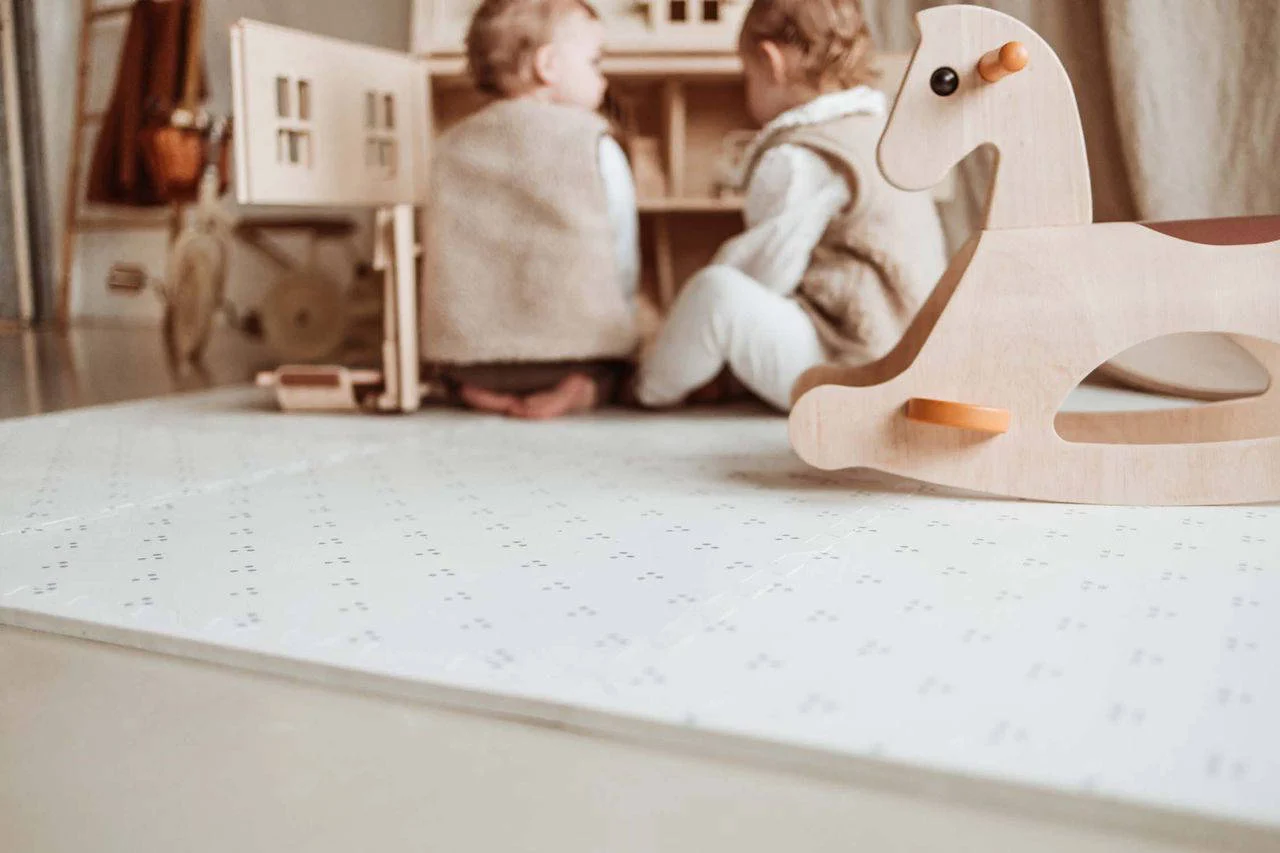 Play&Go EEVAA 2-in-1 omkeerbare puzzel speelmat en opbergdoos Numbers/Dots (180x180cm - 9 tegels)