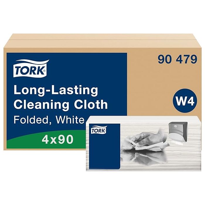 360st Tork 90479 W4 Long-Lasting gevouwen 4x90 reinigingsdoeken wit W4 poetspapier gevouwen 90479