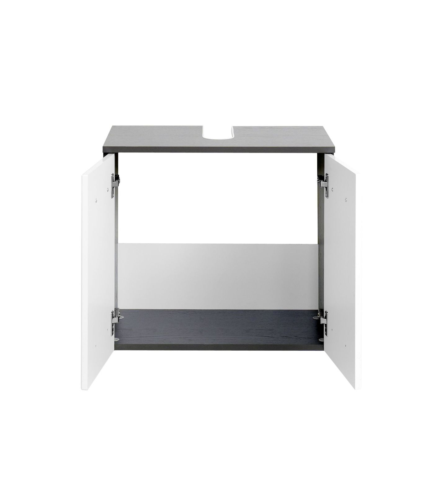 Waschbeckenunterschrank BOLOGNA - grafitgrau-weiß Hochglanz- 60 cm
