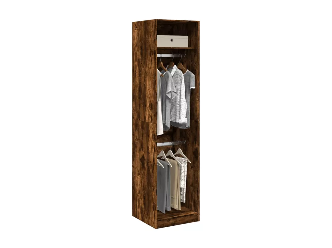 Garde-robe chêne fumé 50x50x200 cm bois d'ingénierie