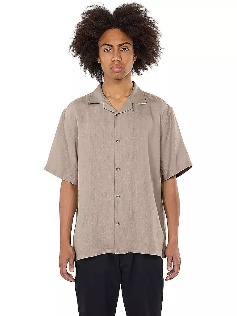KNOWLEDGE COTTON APPAREL Leinenhemd beige