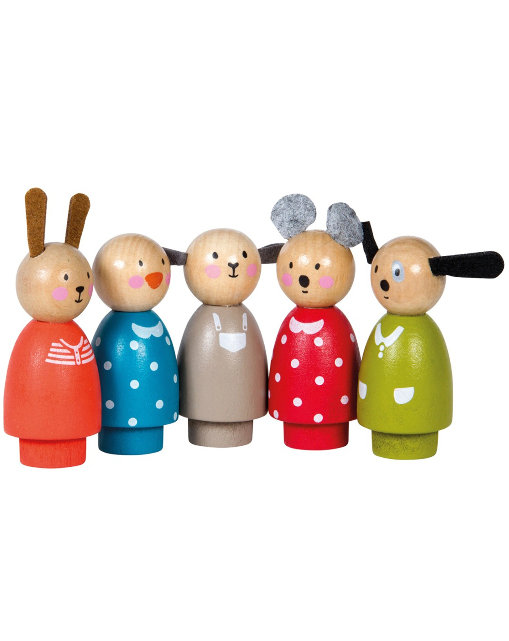 Puppenhaus-Figuren LA GRANDE FAMILLE 5-teilig aus Holz