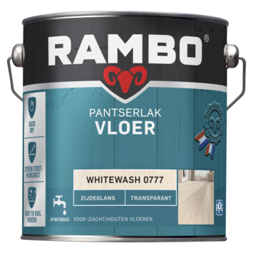 Rambo Pantserlak vloer zijdeglans transparant whitewash 2,5 liter