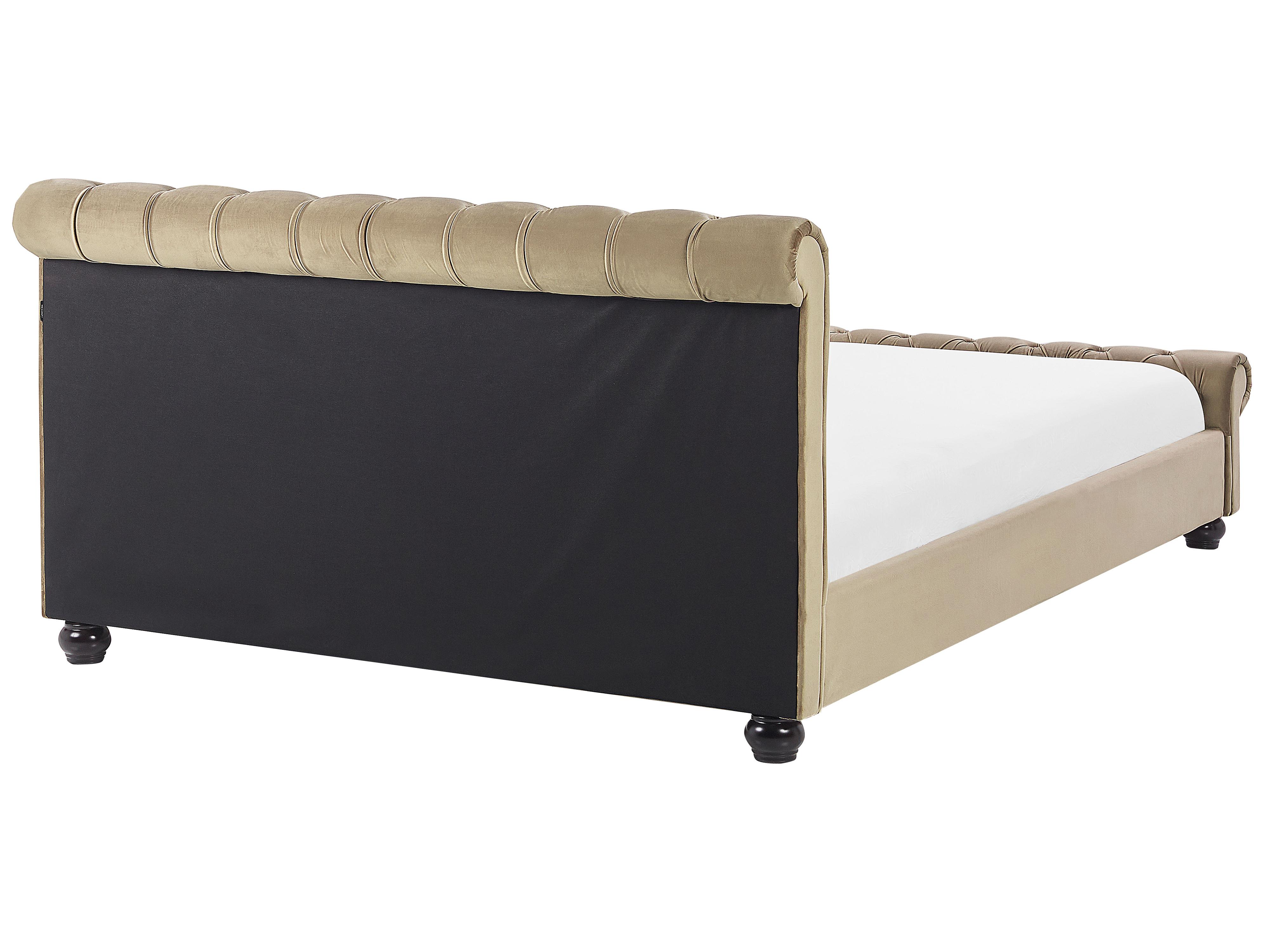 Waterbed Fluweel AVALLON 180 x 200 cm Beige