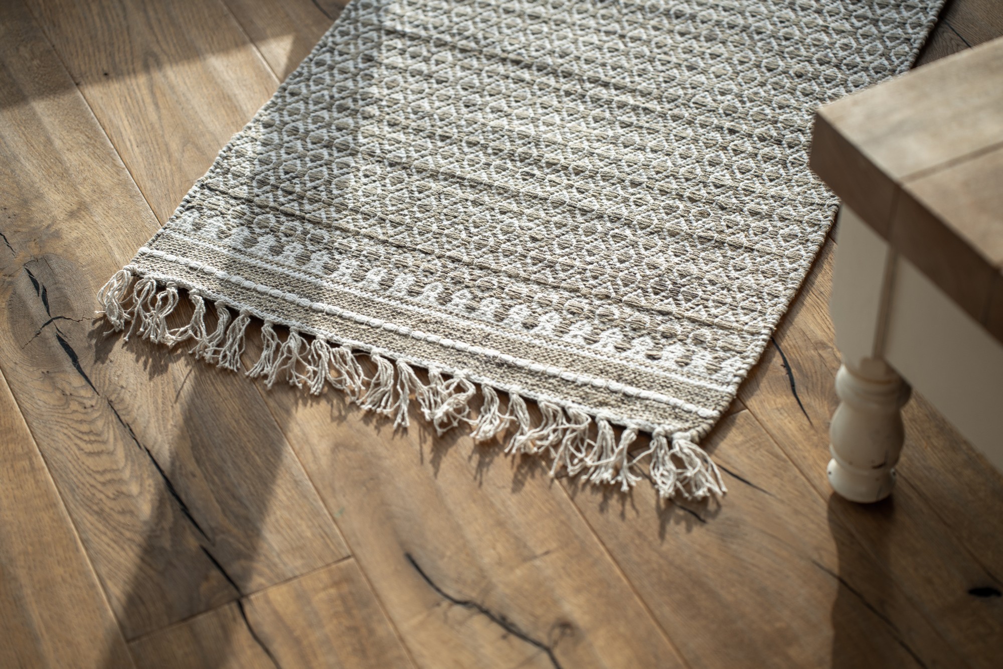 Mini-Rug 'Tir', braun-weiß, T 60 cm, B 90 cm von fischer's lagerhaus