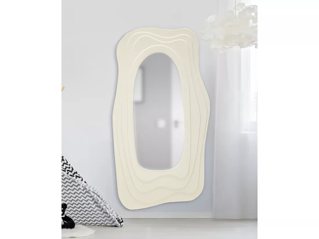 Miroir mural blanc 90x4x165 cm.