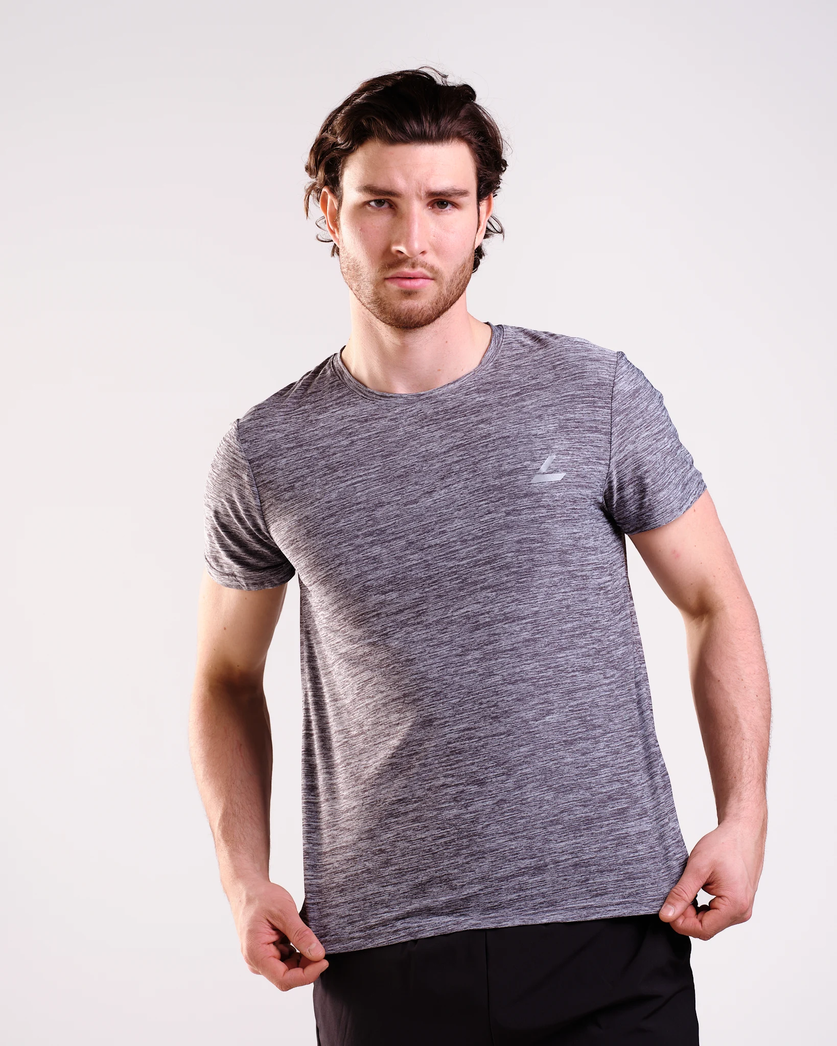LEVITY Dry Ctrl Focus Tee M Dark Grey Melange