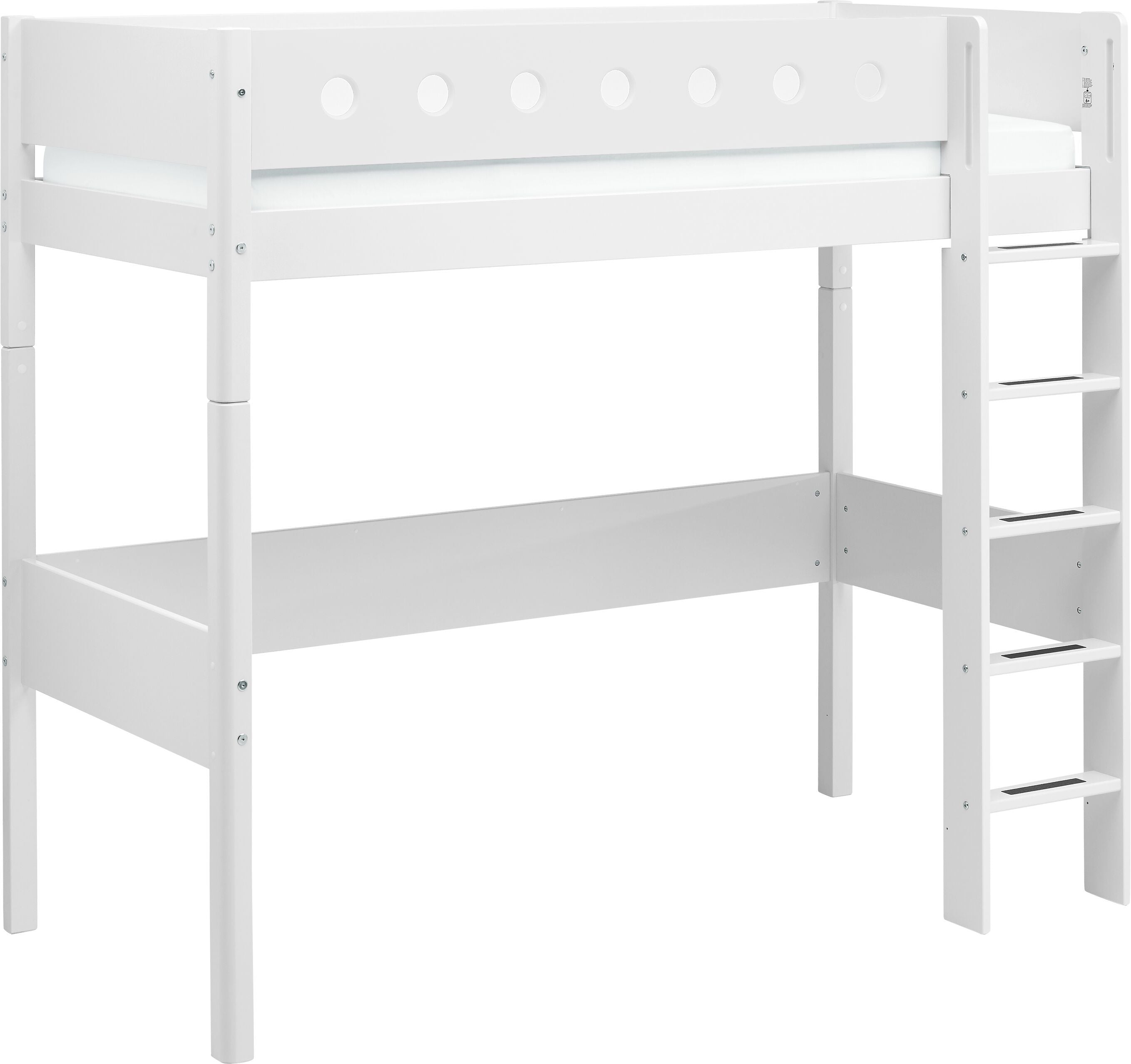 Flexa WHITE Hochbett - Weiss / B: 210.0 cm x T: 100.0 cm x H: 185.0 cm