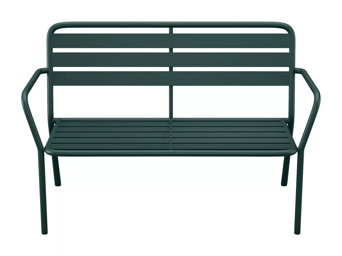 Banc de jardin en métal - Vert sapin - MIRMANDE de MYLIA