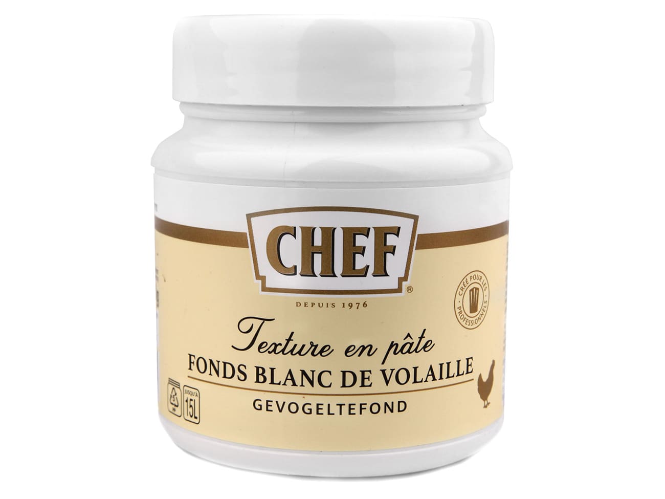 Fond blanc de volaille Premium - en pâte - 630 g - Chef®