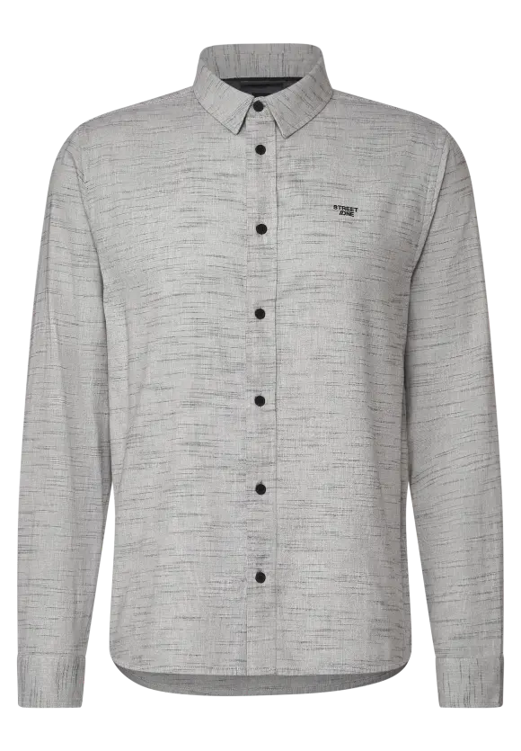 Melange Hemd - stone grey melange