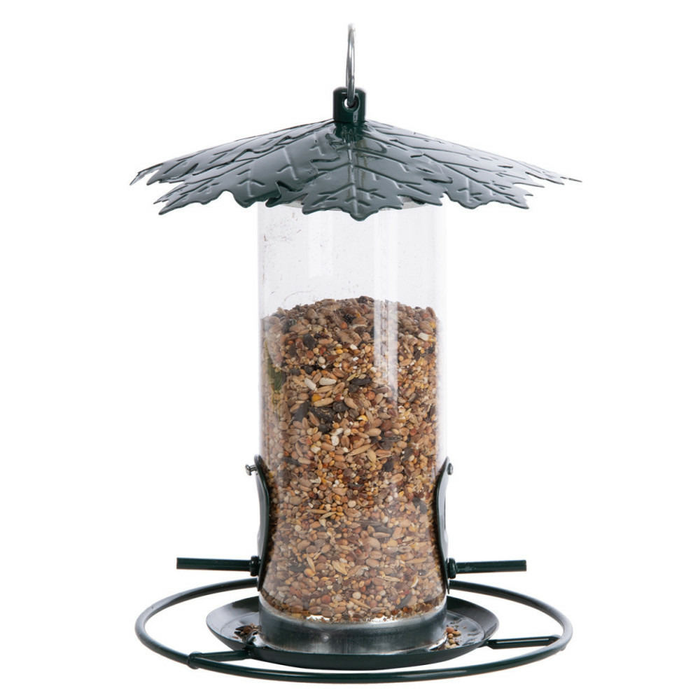 Silo alimentaire à graines avec auvent pour oiseaux hauteur 22cm