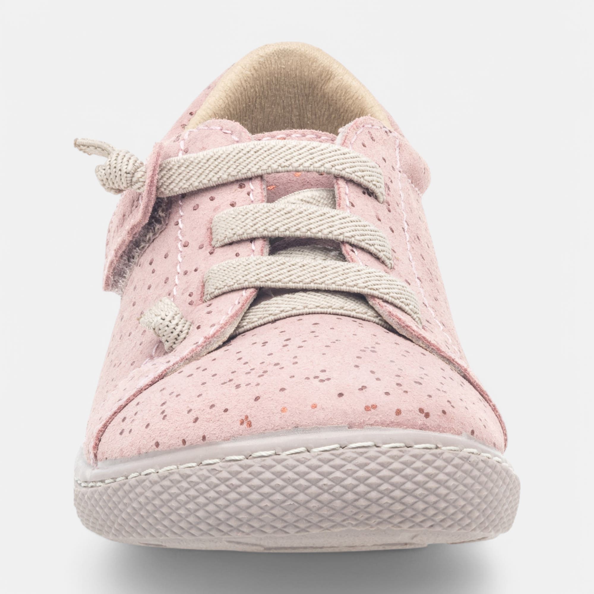 Baskets basses Fille en cuir rose