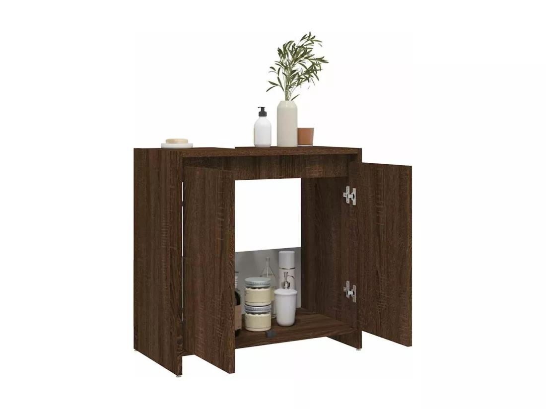 Armoire de bain Chêne marron 60x33x61 cm Bois d'ingénierie