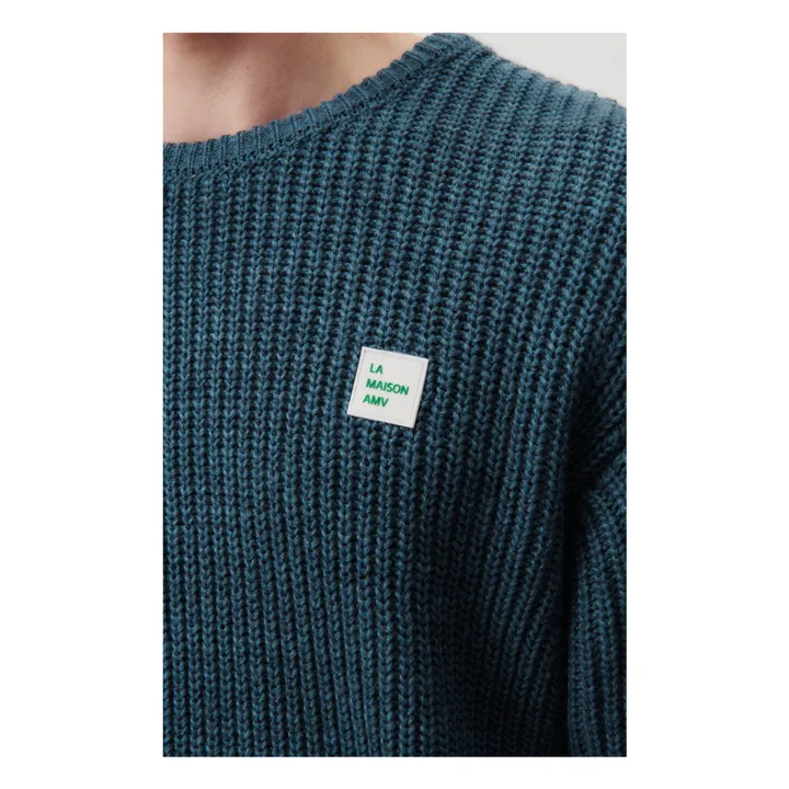 American Vintage Pull Crashway Laine et Alpaga | Bleu pétrole