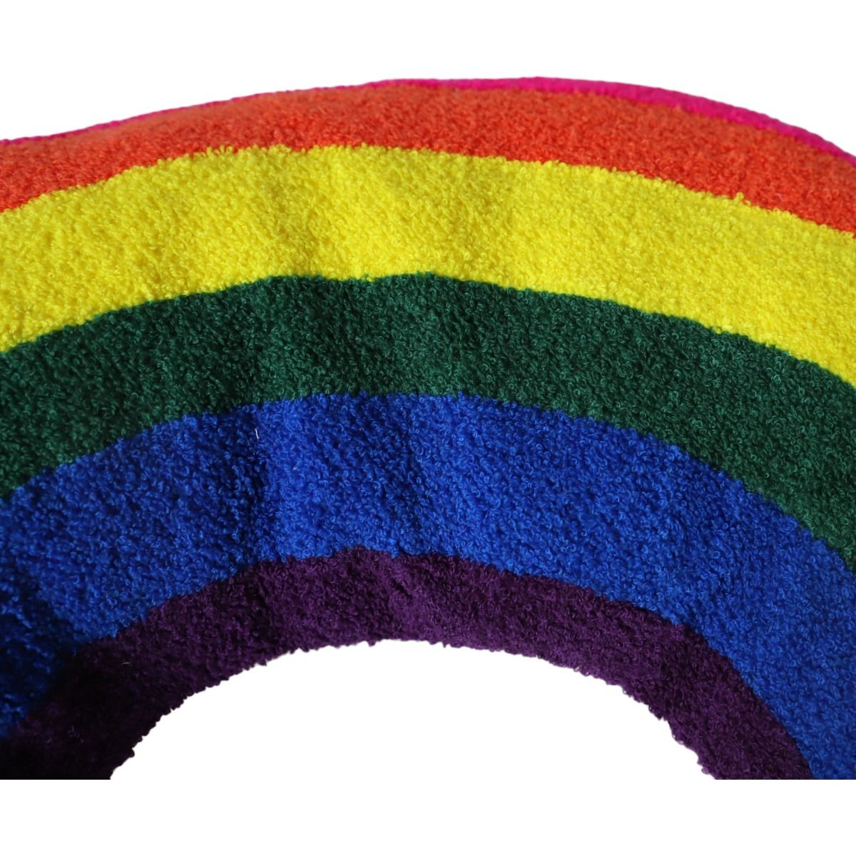 Coussin Punch Needle arc-en-ciel brodé Jolie saison