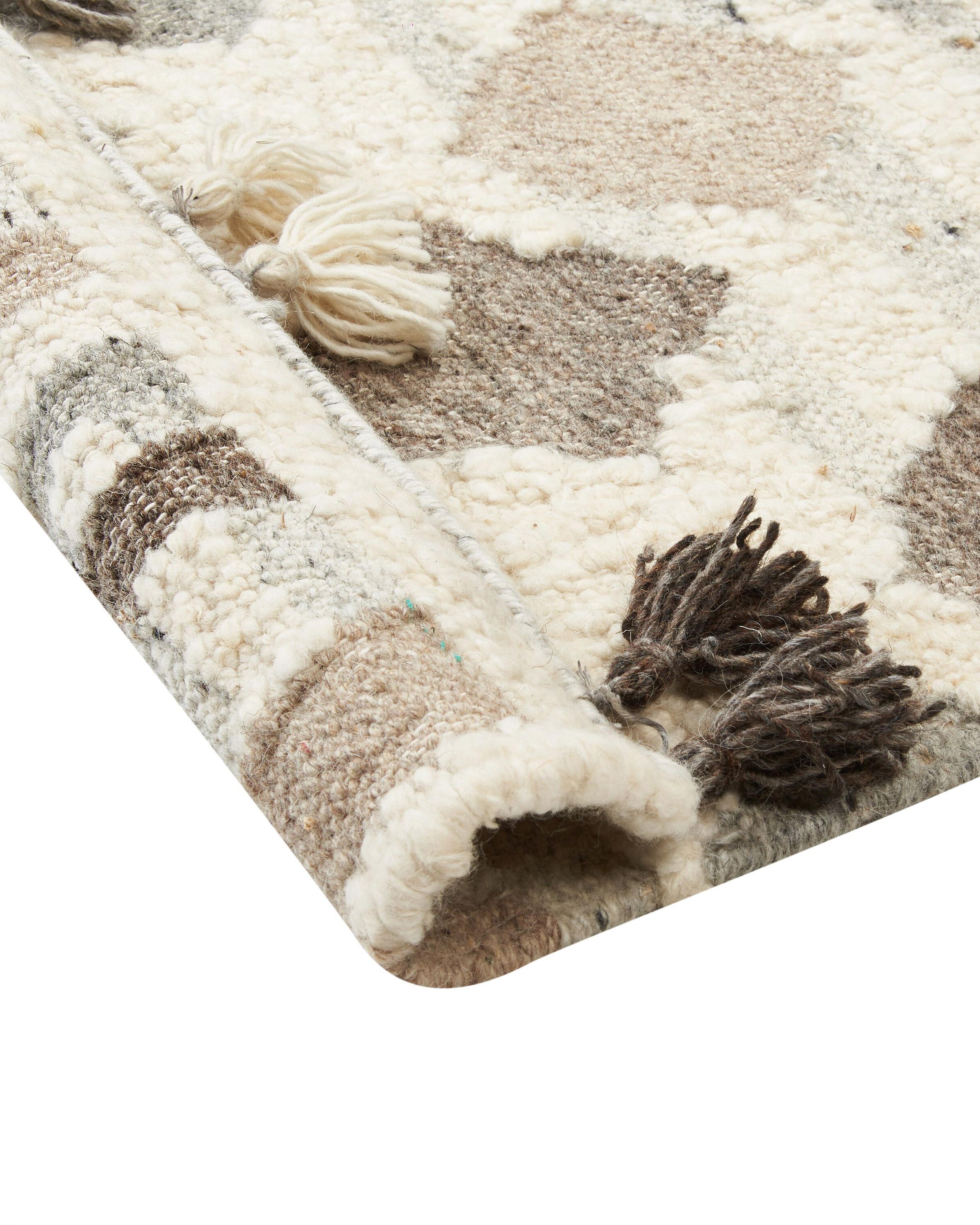 Vloerkleed KAGHTSRASHEN Beige 160 x 230 cm Wol Kelim