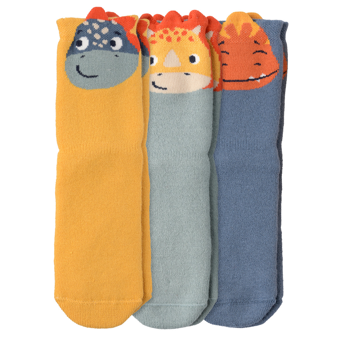 Topomini 3 Paar Baby Stoppersocken mit Tier-Motiven salbei / gelb / blau