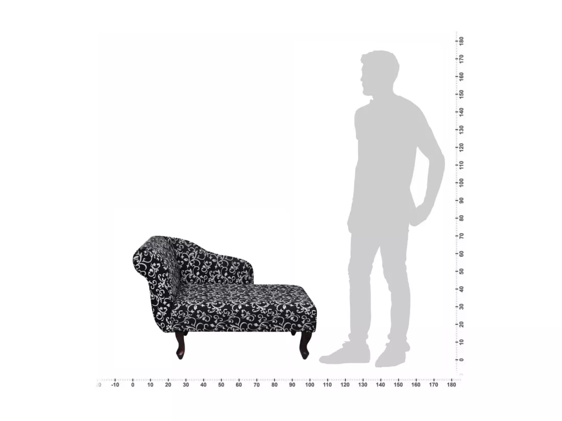 Chaise longue Noir et blanc Tissu