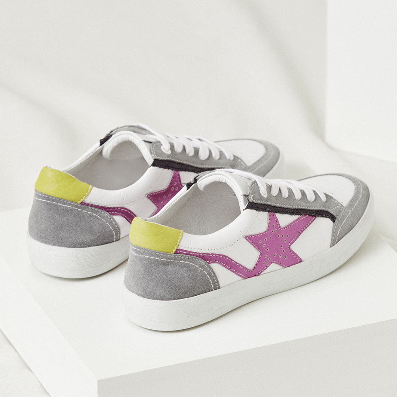 Mellow Yellow Baskets en Cuir Betsie grises