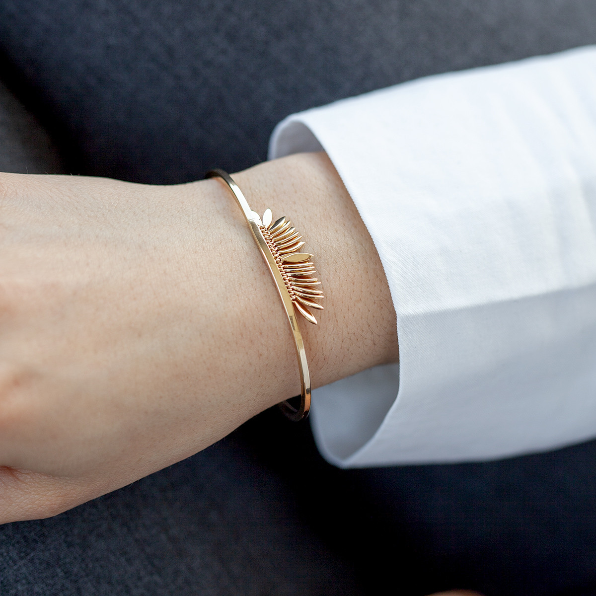 Bracelet plaqué or jaune 56 mm