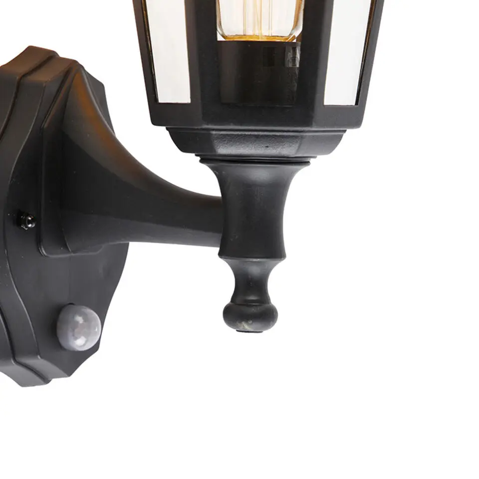 Qazqa buitenlampen met sensor new haven zwart e27