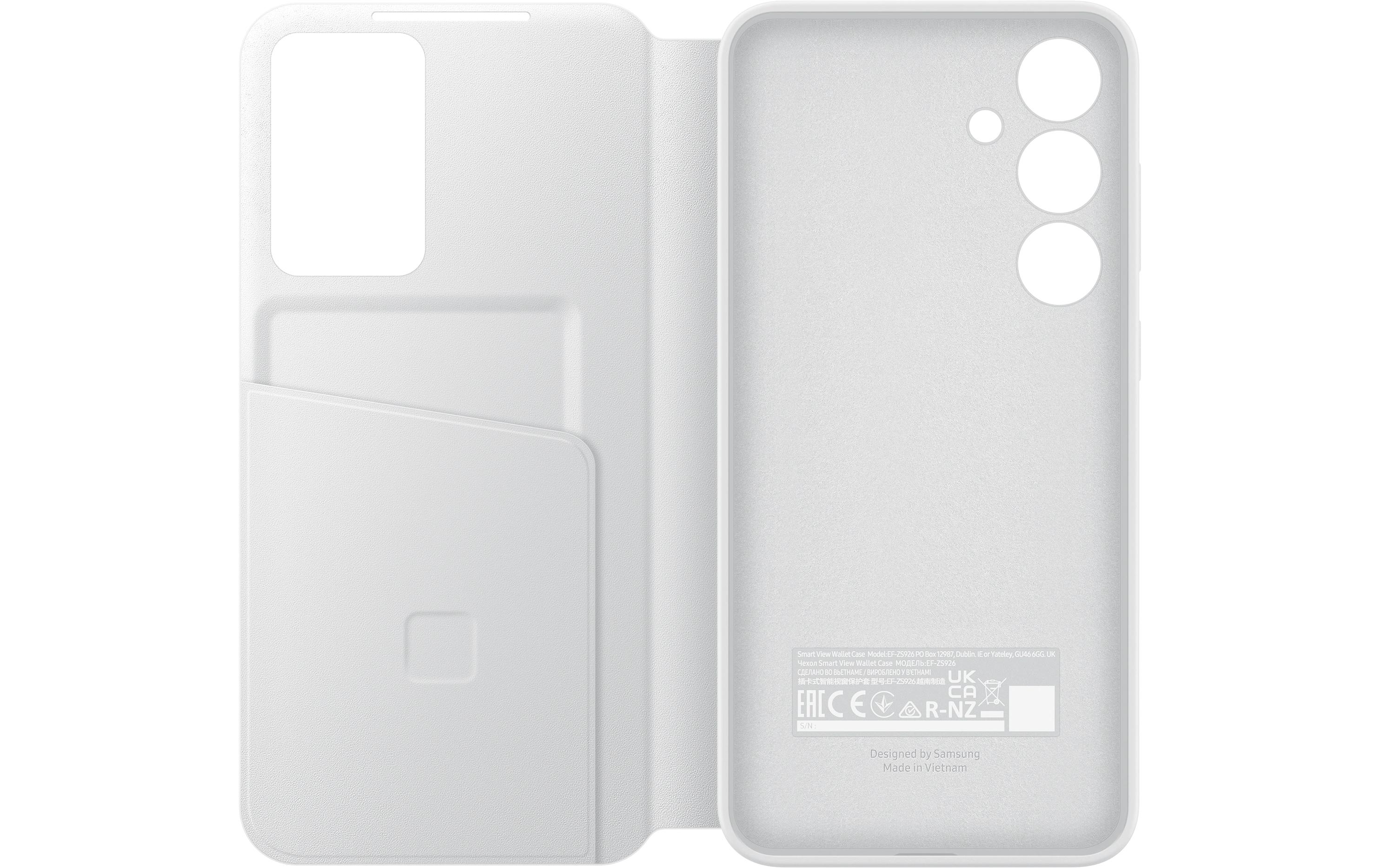 Book Cover Smart View Galaxy S24+ WeissSchutzhülle mit Touch-Interface für das Samsung Galaxy S24+
