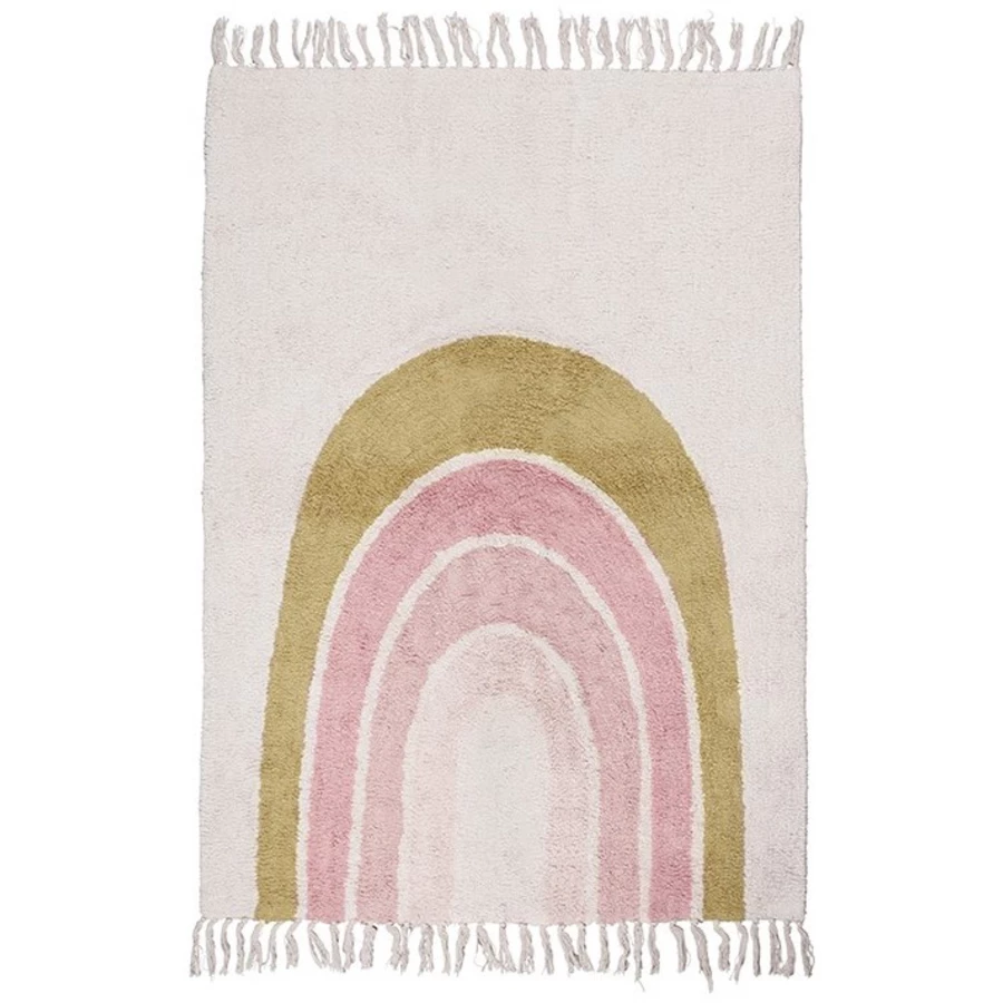 Tapis Petit Kinderteppich Regenbogen Creme pink