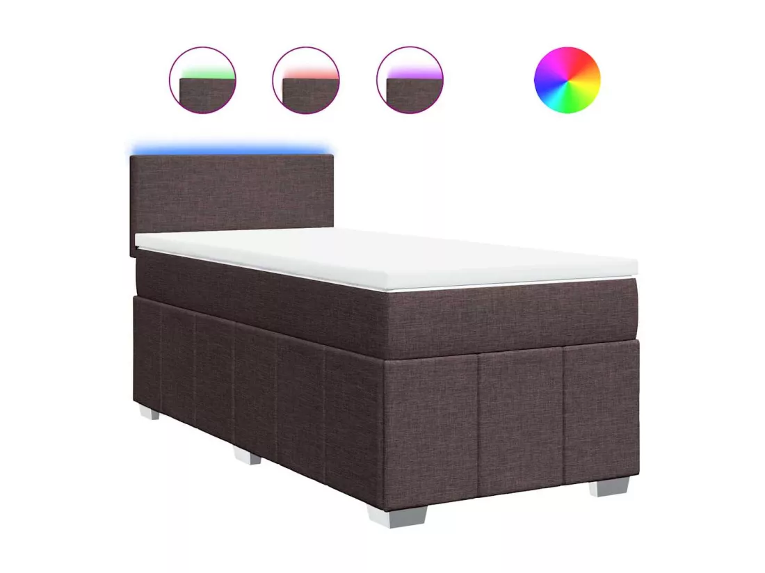 Sommier tapissier avec matelas Marron foncé 90x200 cm