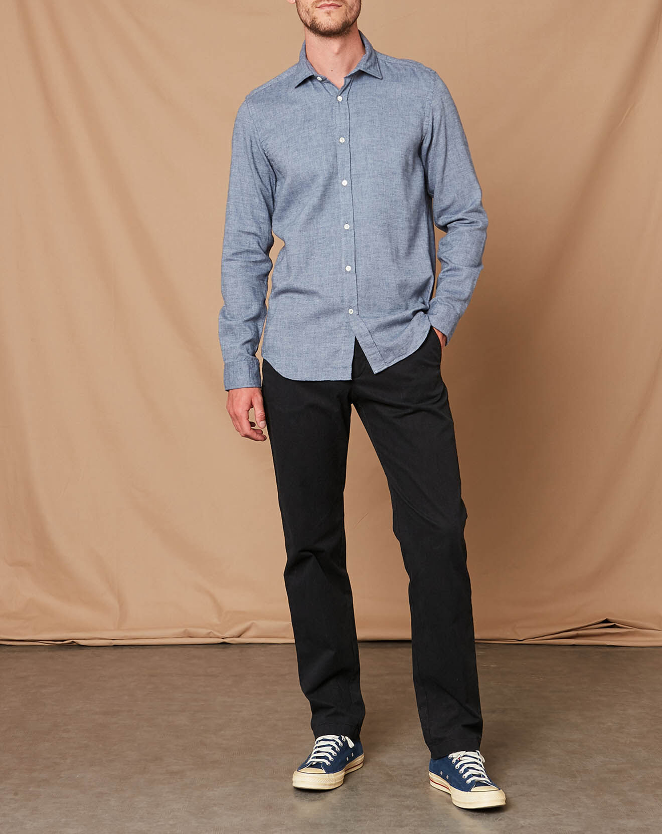 Hartford Chemise Slim Sammy bleu/gris clair