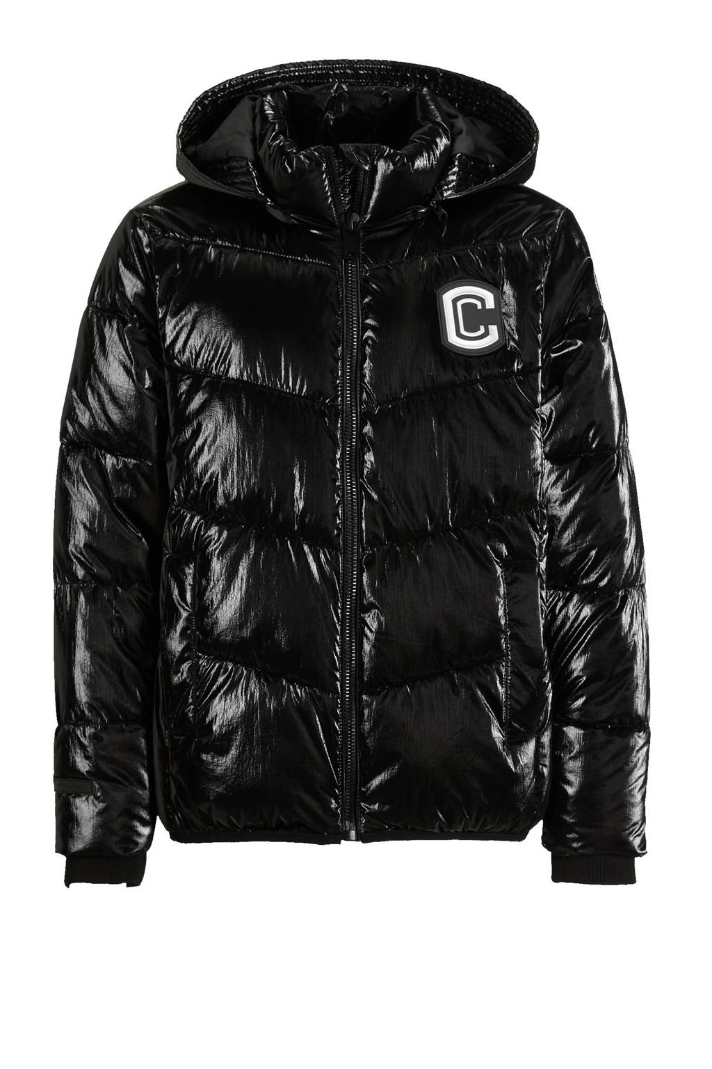 Coolcat Puffer Winterjas Juna Metallic Zwart