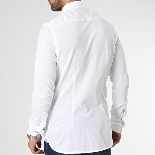 Chemise Manches Longues 1985 Knitted 0675 Blanc