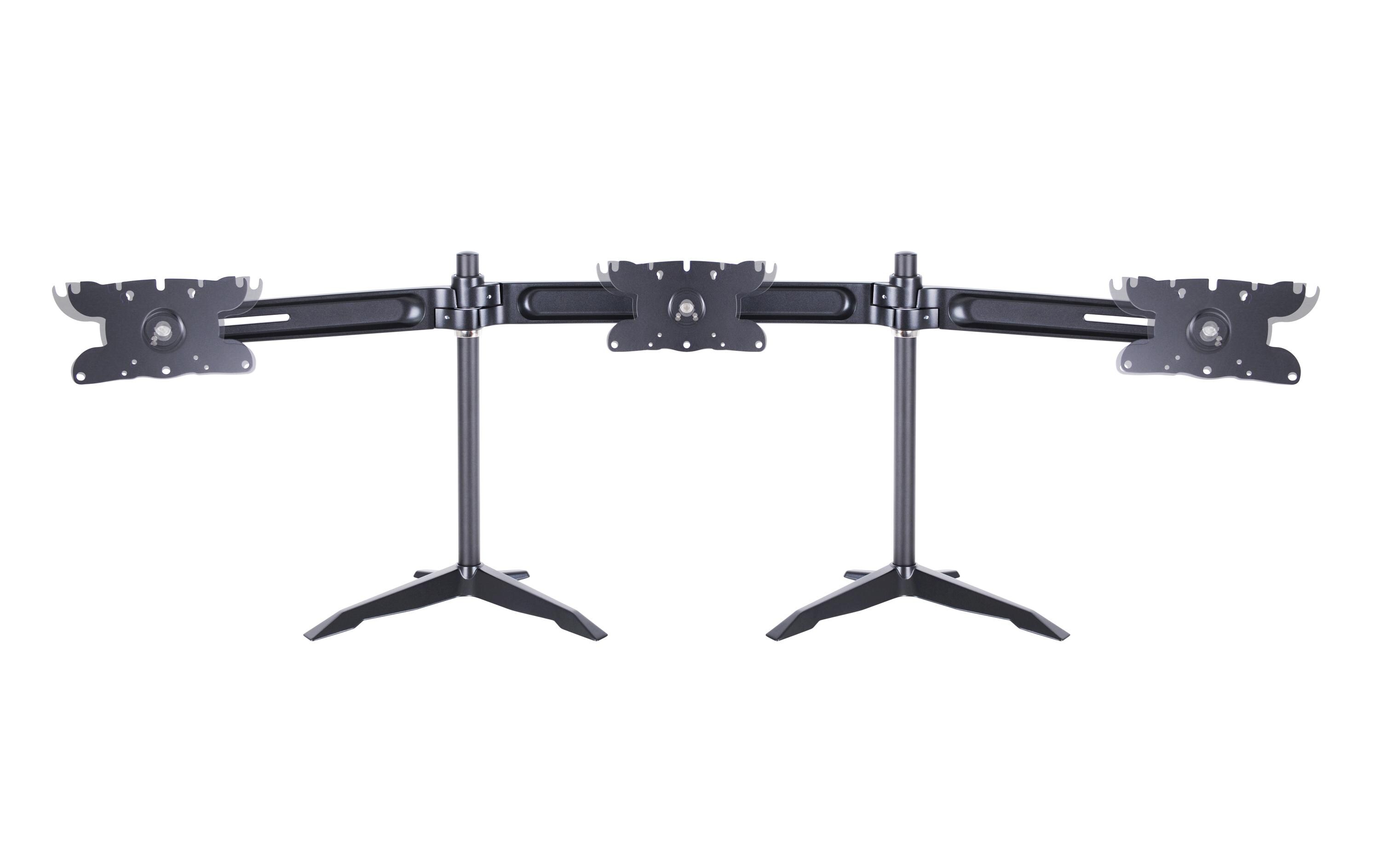 Monitor-Standfuss Triple L bis 24 kg – Schwarz<br>Für 3 Bildschirme