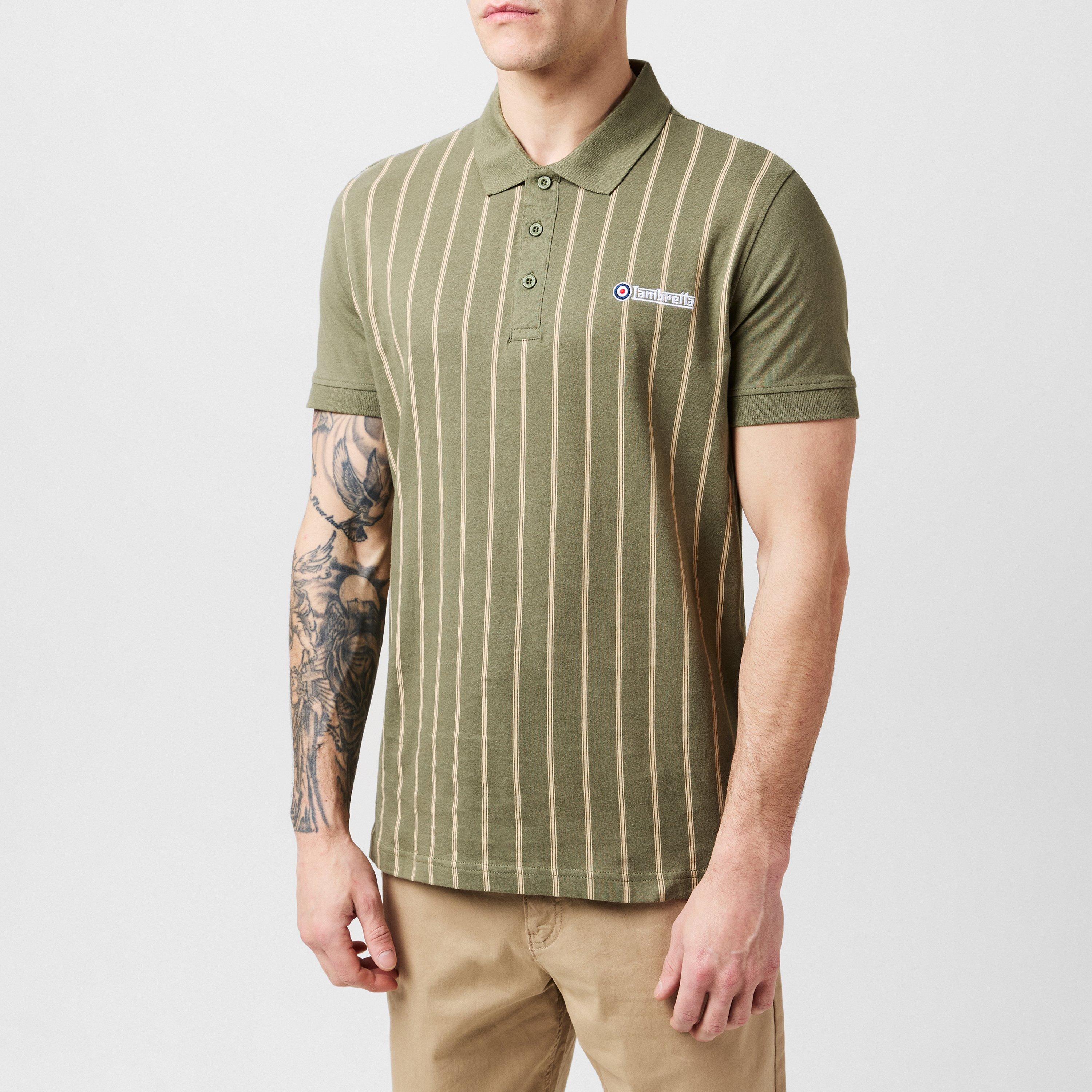 Lambretta Pinstripe Polo Shirt Mens