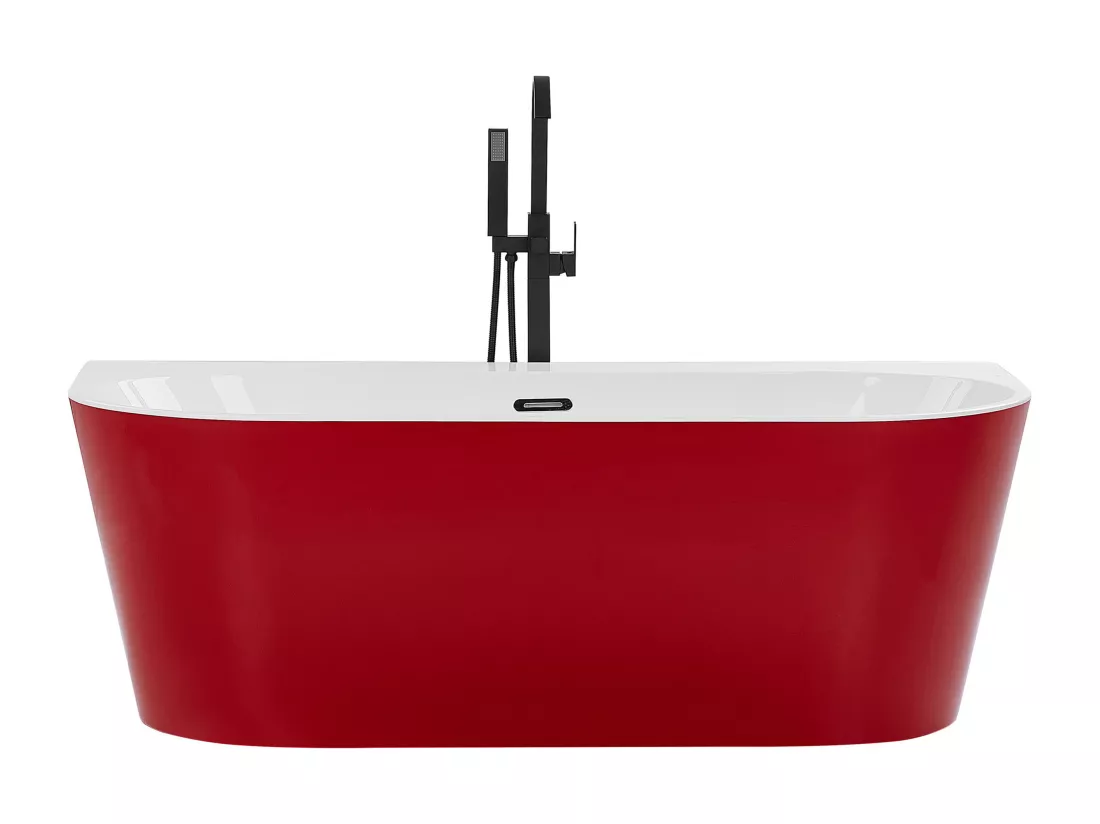Baignoire semi-îlot rouge 170 x 80 cm HARVEY